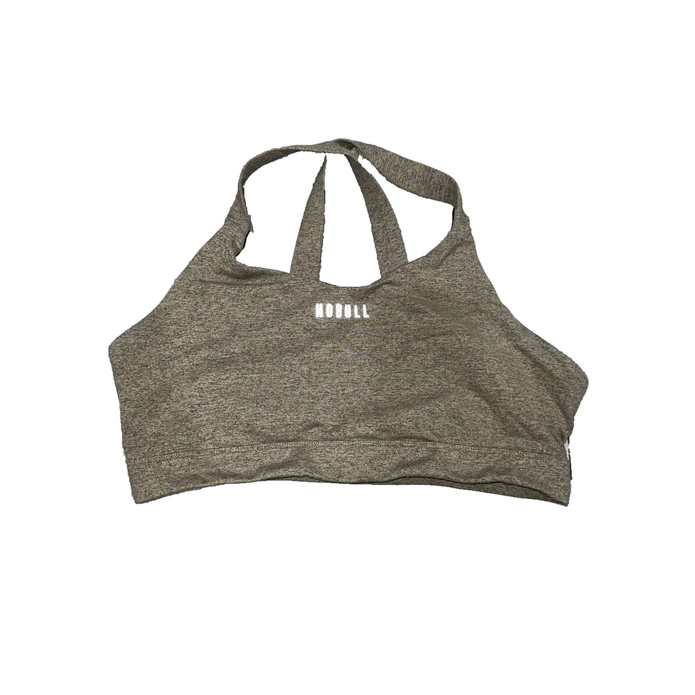 Nobull Womens Plush Heather High Neck Sports Bra in Fallen Rock XL A003229
